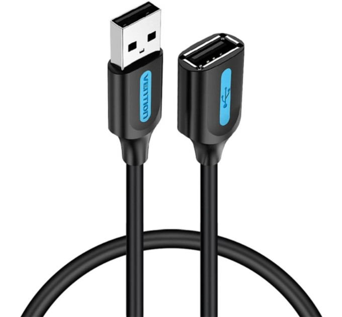 Vention Дата кабель USB 2.0 A Male to A Female Extension Cable 1M black PVC Type Vention (CBIBF)