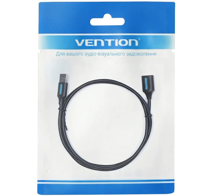Vention Дата кабель USB 2.0 A Male to A Female Extension Cable 1M black PVC Type Vention (CBIBF)