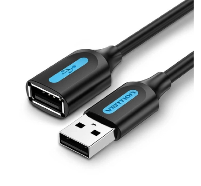 Дата кабель USB 2.0 A Male to A Female Extension Cable 5M black PVC Type Vention (CBIBJ)