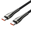Дата кабель Nylon Braided USB 2.0 C Male to C Male 5A Cable 2M Black Zinc Alloy Type Vention (CTYBH)