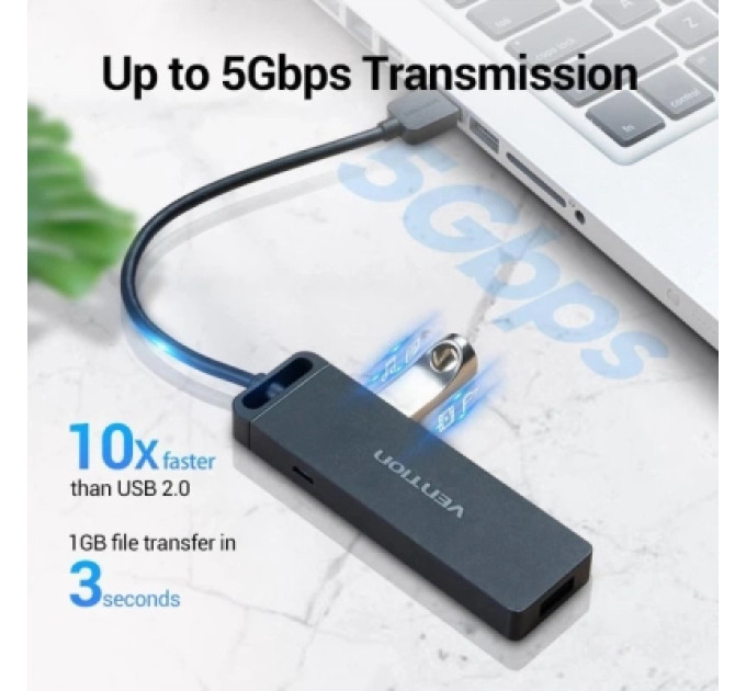 Зчитувач флеш-карт 2-in-1 USB 3.0 A Card Reader (SD+TF) Black Dual Drive Letter 0.15M Vention (CLPBB)