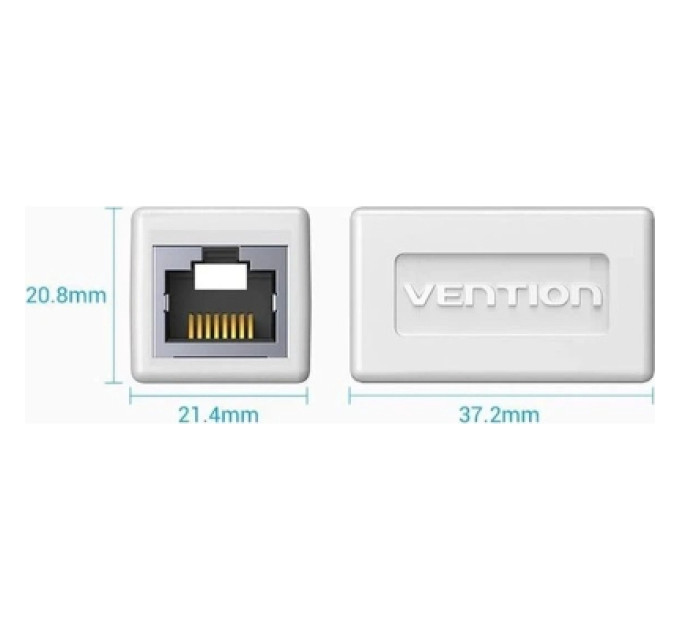 Зрощувач Cat.6 FTP Keystone Jack Coupler White Vention (IPVW0)