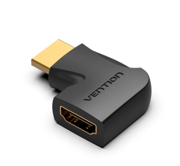 Перехідник HDMI 90 Degree Male to Female Vertical Flat Adapter Black Vention (AIPB0)