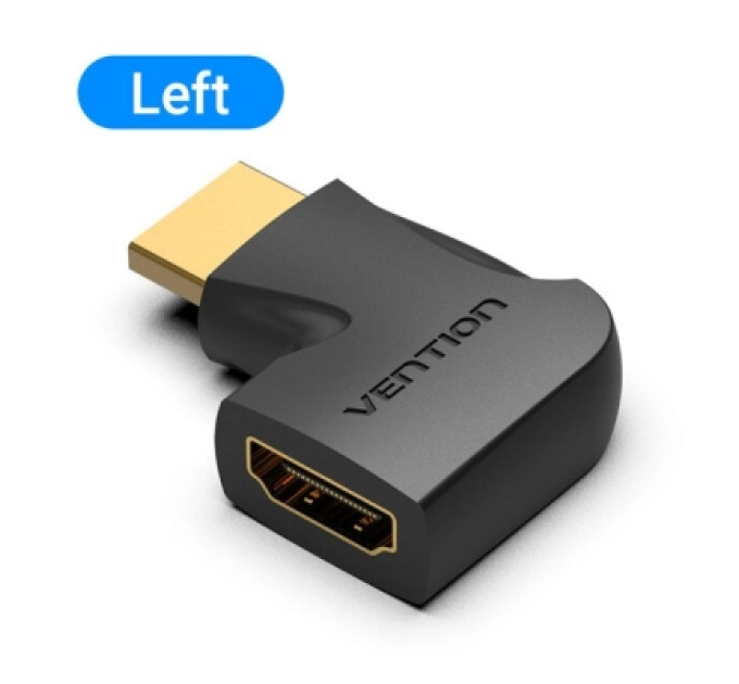Перехідник HDMI 90 Degree Male to Female Vertical Flat Adapter Black Vention (AIPB0)