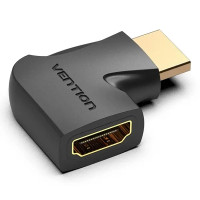 Перехідник HDMI 270 Degree Male to Female Vertical Flat Adapter Black Vention (AIQB0)