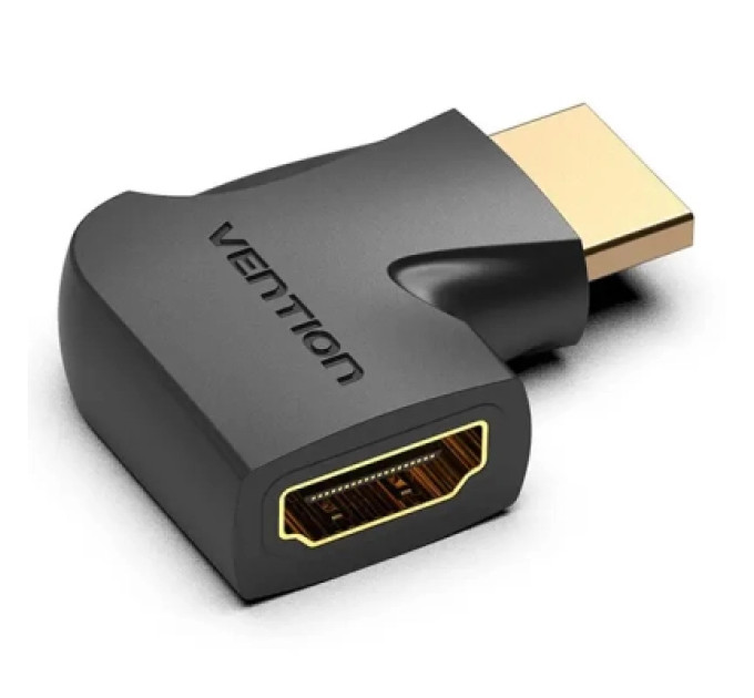 Перехідник HDMI 270 Degree Male to Female Vertical Flat Adapter Black Vention (AIQB0)
