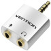 Перехідник 4 Pole 3.5mm Male to 2*3.5mm Female Audio Adapter Silvery Metal Type Vention (BDBW0)