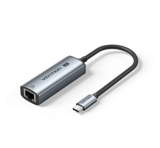 Перехідник USB-C to 2.5 Gigabit Ethernet Adapter 0.15M Gray Aluminum Alloy Type Vention (CFTHB)