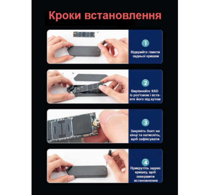 Кишеня зовнішня Dynamode M.2 SSD NVMe to USB-C USB 3.2 Gen2 aluminum black (DM-CAD-SSD14-N)