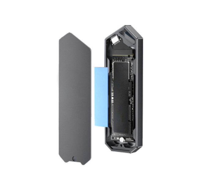 Кишеня зовнішня Dynamode M.2 SSD NVMe to USB-C USB 3.2 Gen2 aluminum black (DM-CAD-SSD14-N)