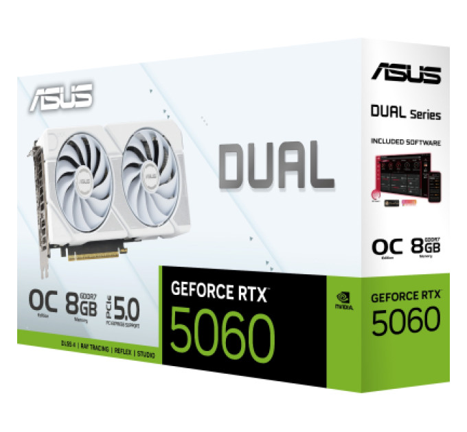 Відеокарта ASUS GeForce RTX5060 8Gb DUAL WHITE OC (DUAL-RTX5060-O8G-WHITE)