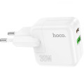 HOCO Зарядний пристрій HOCO C111A Lucky 1xUSB-C PD30W + 1xUSB QC3.0 White (6931474790866)