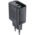Acefast Зарядний пристрій Acefast A78 1xUSB-C PD20W + 1xUSB-A GaN Black (6974316283256)