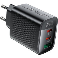 Зарядний пристрій Acefast 2xUSB-C + 1xUSB 67W GaN black (6974316284048)