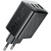 Acefast Зарядний пристрій Acefast 2xUSB-C + 1xUSB 67W GaN black (6974316284048)