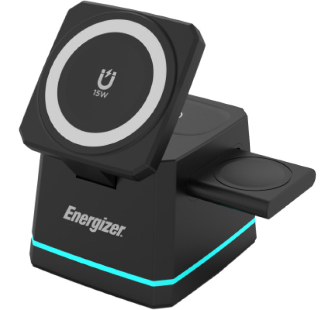 Energizer Зарядний пристрій Energizer 15W 3-in-1 magnetic wireless black (WCP307)