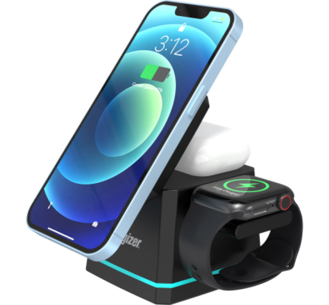 Energizer Зарядний пристрій Energizer 15W 3-in-1 magnetic wireless black (WCP307)