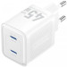 Vention Зарядний пристрій VENTION 2xUSB-C PD45W GaN white (FEFW0-EU)