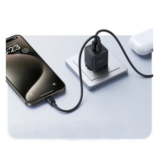 Baseus Зарядний пристрій Baseus 1xUSB-C PD20W + 1xUSB + cable USB-C to USB-C white (P10111608113-01)