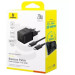 Baseus Зарядний пристрій Baseus 1xUSB-C PD20W + 1xUSB + cable USB-C to USB-C white (P10111608113-01)
