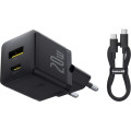 Baseus Зарядний пристрій Baseus 1xUSB-C PD20W + 1xUSB + cable USB-C to USB-C white (P10111608113-01)