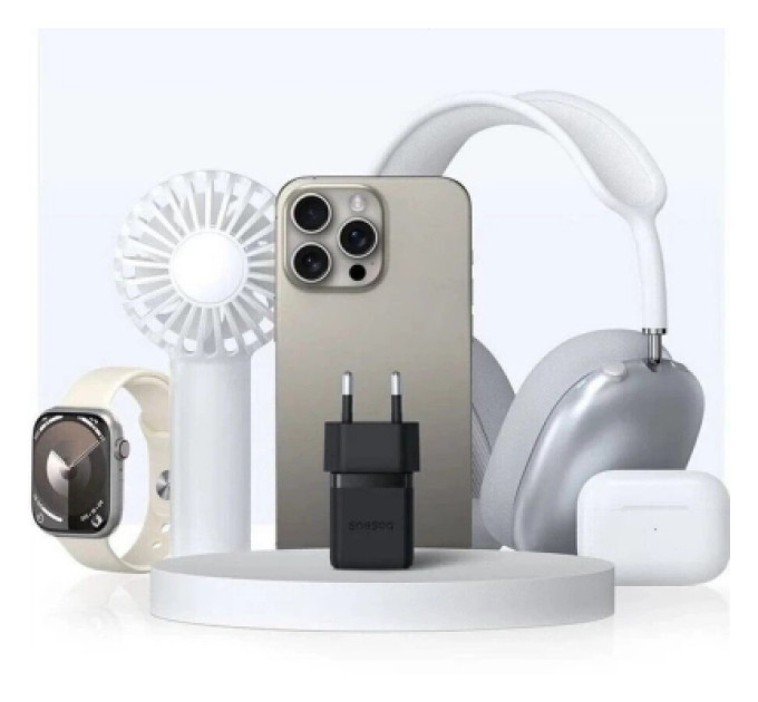 Baseus Зарядний пристрій Baseus 1xUSB-C PD20W + 1xUSB + cable USB-C to USB-C white (P10111608113-01)