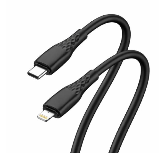 Дата кабель USB-C to Lightning 1.0m PD30W textured PVC black ColorWay (CW-CBPDCL094-BK)