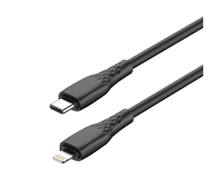 Дата кабель USB-C to Lightning 1.0m PD30W textured PVC black ColorWay (CW-CBPDCL094-BK)