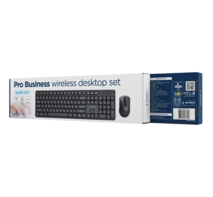 Gembird Комплект Gembird Silent Key Pro Business Wireless Black (KBS-WMS-01-CYRL)