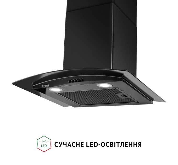 Витяжка декоративна зі склом  PERFELLI GRASSI 6HMB NERO