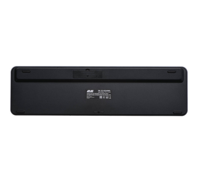 Клавіатура мембранна 2E KS240 110key, WL/BT, EN/UK/RU, сіро-чорний