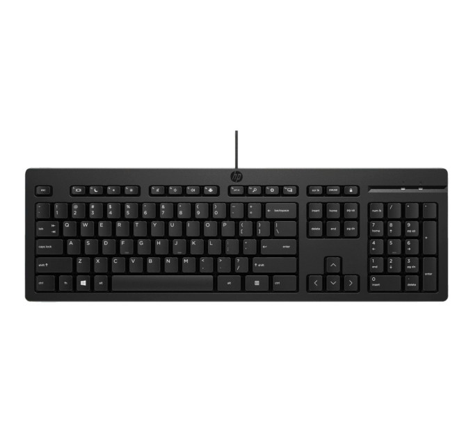 Клавіатура мембранна НР 125, 109key, USB-A, EN/UK, чорний