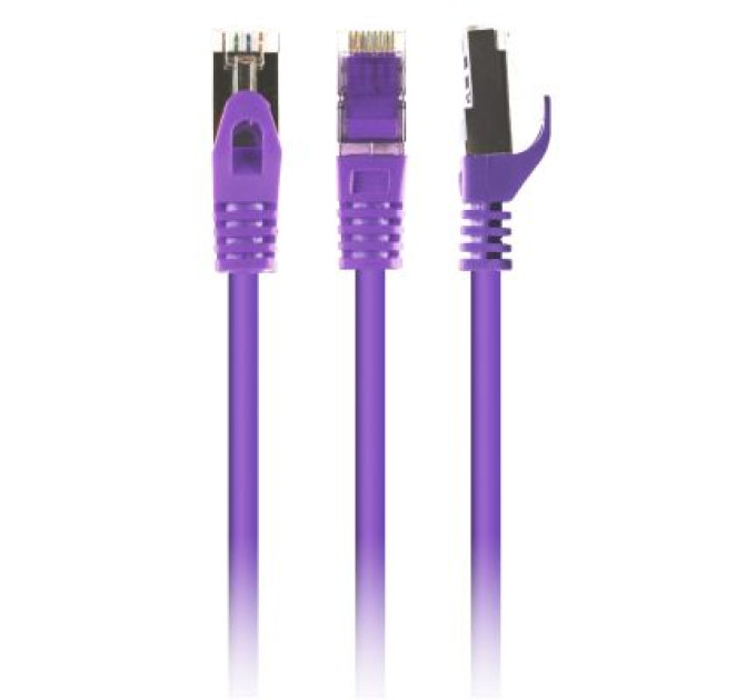 Патч корд Cablexpert PP6A-LSZHCU-V-0.5M, S/STP, литий, 50u" штекер із фіксатором, 0,5 м, пурпуровий