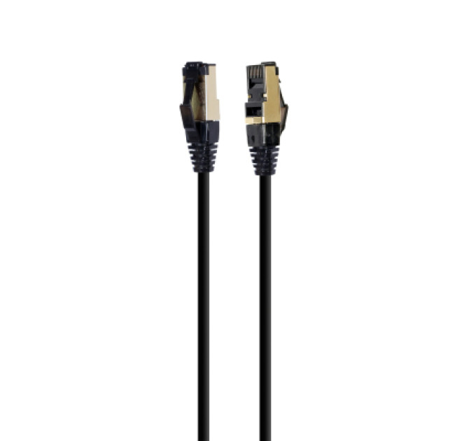 Патч корд Cablexpert PP8-LSZHCU-BK-0.25M, S/STP, литий, 50u" штекер із фіксатором, 0,25 м, чорний