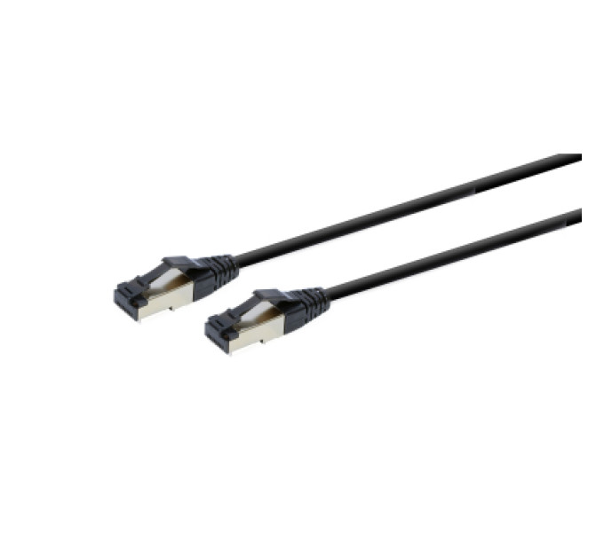 Патч корд Cablexpert PP8-LSZHCU-BK-0.25M, S/STP, литий, 50u" штекер із фіксатором, 0,25 м, чорний