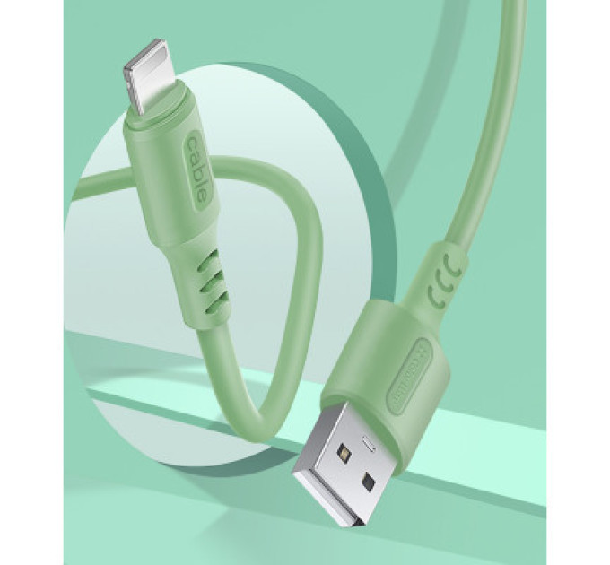 ColorWay Дата кабель USB 2.0 AM to Micro 5P 1.0m soft silicone green ColorWay (CW-CBUM042-GR)