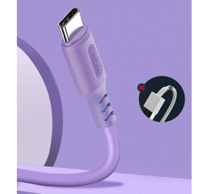 ColorWay Дата кабель USB 2.0 AM to Micro 5P 1.0m soft silicone violet ColorWay (CW-CBUM044-PU)