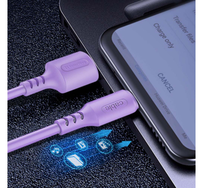 ColorWay Дата кабель USB 2.0 AM to Micro 5P 1.0m soft silicone violet ColorWay (CW-CBUM044-PU)