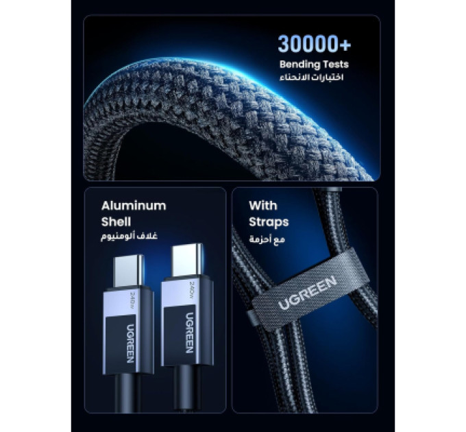 Ugreen Дата кабель UGREEN USB-C to USB-C PD Fast Charging Cable 2m Ugreen (75732)