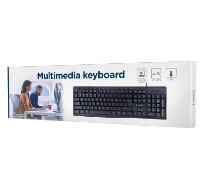 Gembird Клавіатура мультимедійна Gembird KB-UM-107-UA, українська розкладка, USB, чорний колір