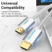 Vention Кабель мультимедійний HDMI to HDMI 3.0m V2.0 4K 60Hz Silver Metal Type Vention (AABII)