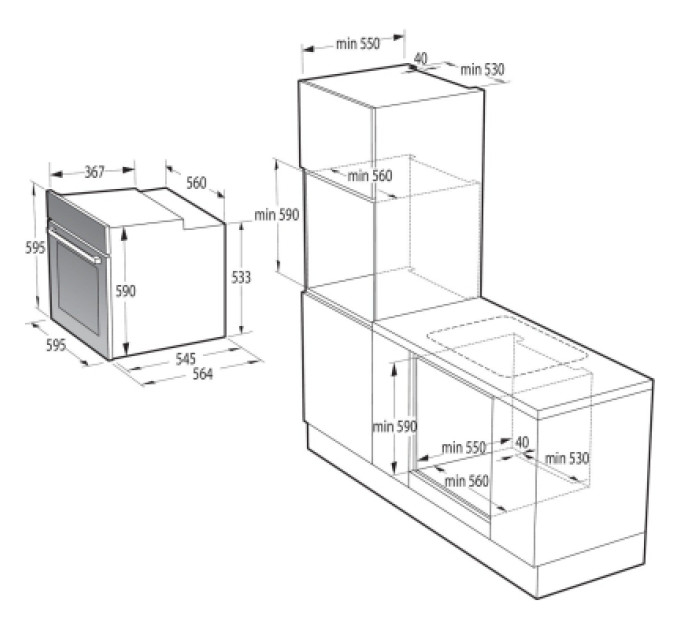Gorenje Комплект вбудованої техніки Gorenje BO6735E02BK + G641EB (SET_BO6735E02BK_G641EB)