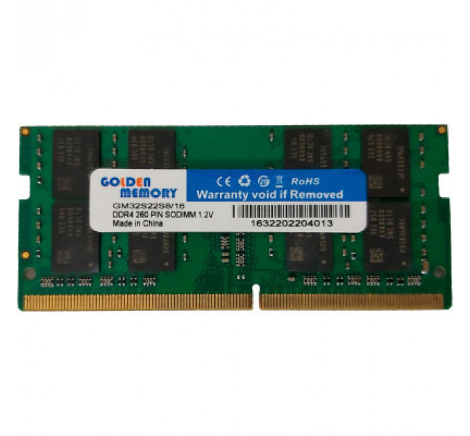 Модуль пам'яті для ноутбука SoDIMM DDR4 16GB 3200 MHz Golden Memory (GM32S22S8/16)