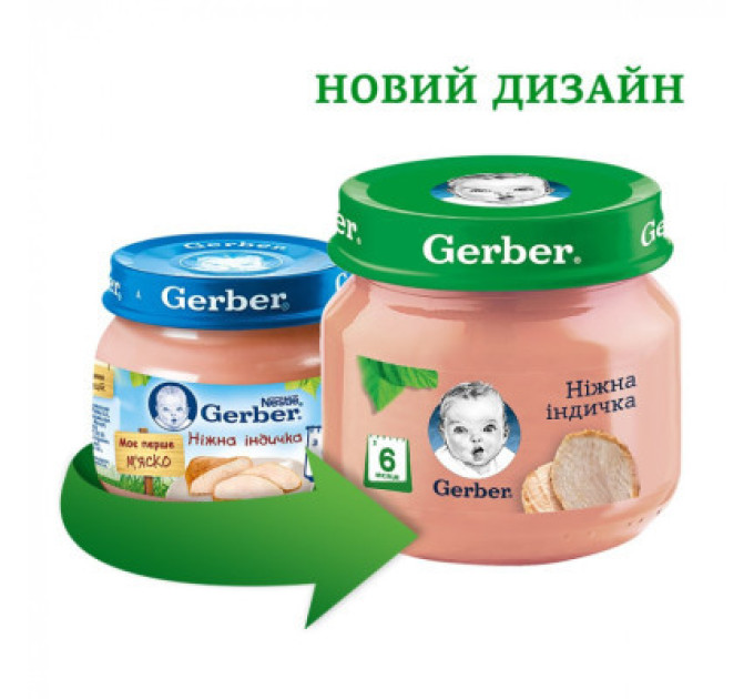 Gerber Дитяче пюре Gerber Ніжна індичка, 80 г (7613033644962)