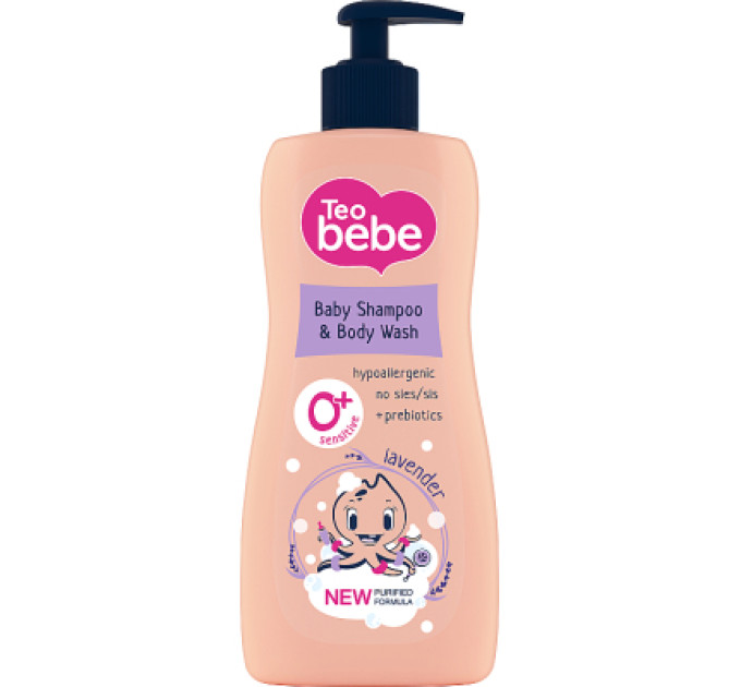 Teo bebe Дитячий шампунь Teo bebe Лаванда 2 в 1 Для волосся та тіла 400 мл (3800024045301)