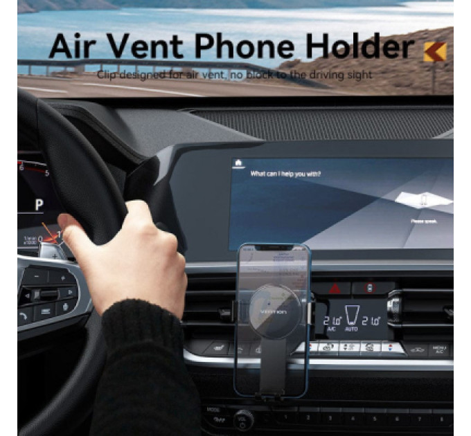 Vention Універсальний автотримач Vention 4.7-7.2" Car Phone Mount With Duckbill Clip Black (KCGB0)
