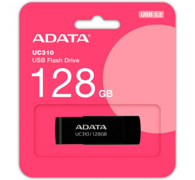 USB флеш накопичувач ADATA 128GB UC310 USB 3.2 Black (UC310-128G-RBK)