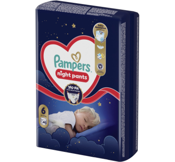 Підгузки Pampers Night Pants Розмір 6 (13-19 кг) 40 шт (8006530320603)