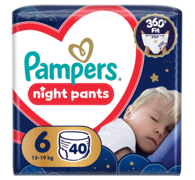Підгузки Pampers Night Pants Розмір 6 (13-19 кг) 40 шт (8006530320603)
