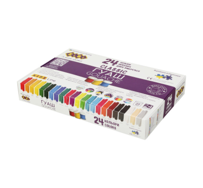 ZiBi Гуашеві фарби ZiBi KIDS Line -2 гуаш, 24 кольорів х 20 мл (ZB.6614)
